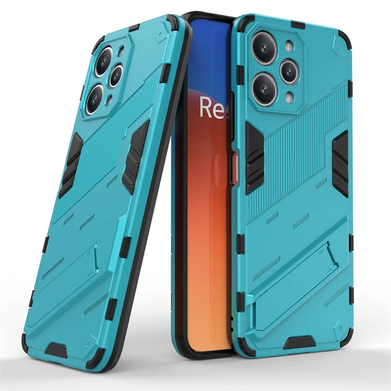 For Xiaomi Redmi 12 Case for Xiaomi Redmi 12 Cover Protective Punk Armor Capa Shell Kickstand Phone Cover for Xiaomi Redmi 12 4G