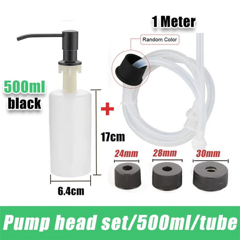 Sink Liquid Soap Dispenser Pump Stainless Steel 500ML Liquid Soap Bottle Sink Mount Hand Pressure Soap Dispenser Bottle Kitch