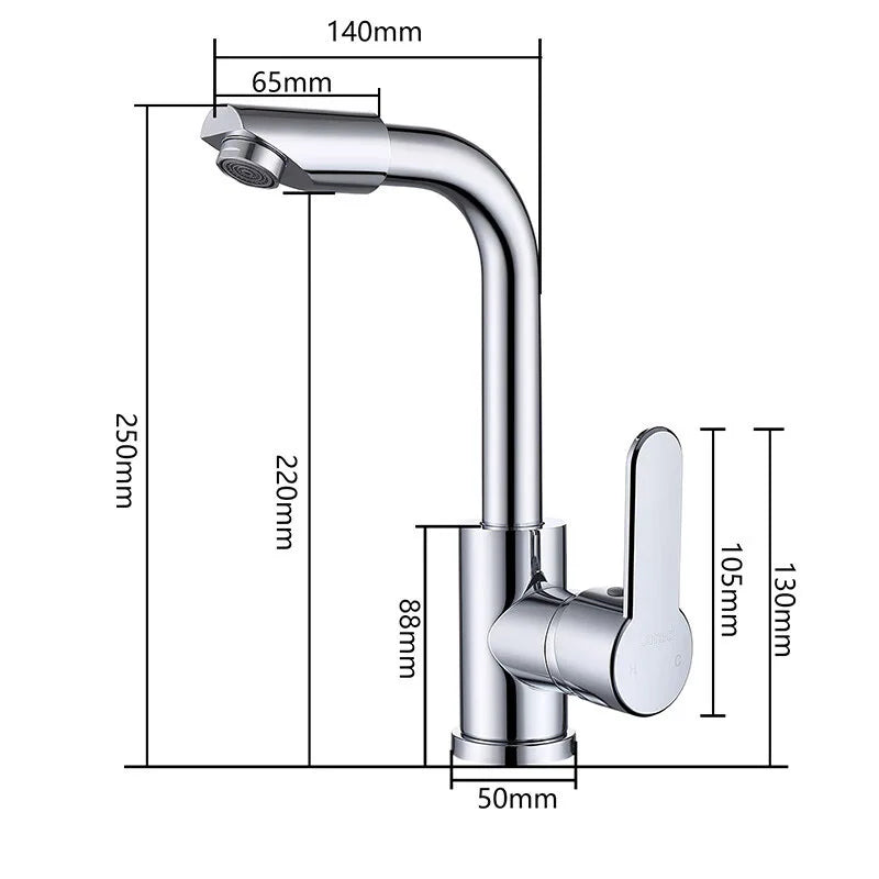 Rotatable Basin Faucet For Kitchen and Bathroom Dual-use Splash-proof Hot and Cold Water Faucet