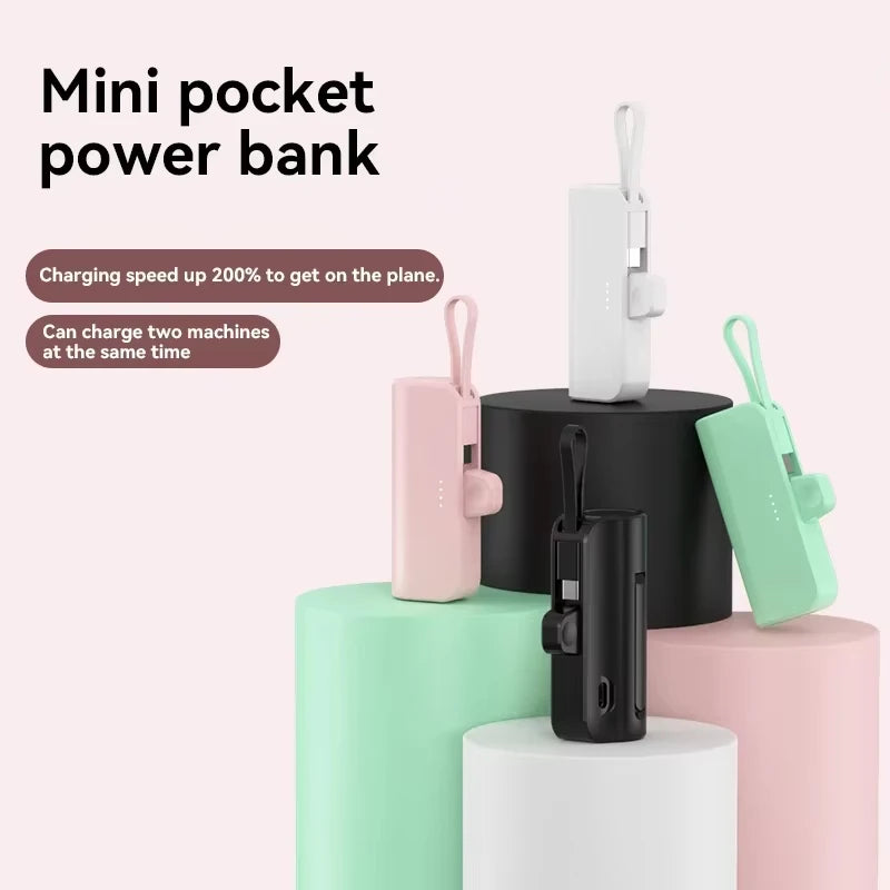 Mini 30000mAh Power Bank Capsule Large Capacity Portable Wireless Fast Charging External Battery For iPhone Type-c New