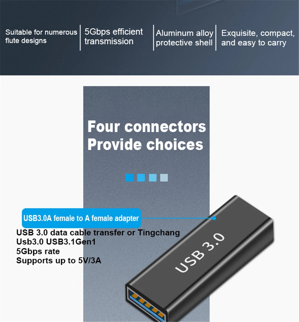 Type A Female to A Female Connector Adapter Type C Adapter USB3.0  Male to Micro USB Converter 10GBps Suitable for Laptop