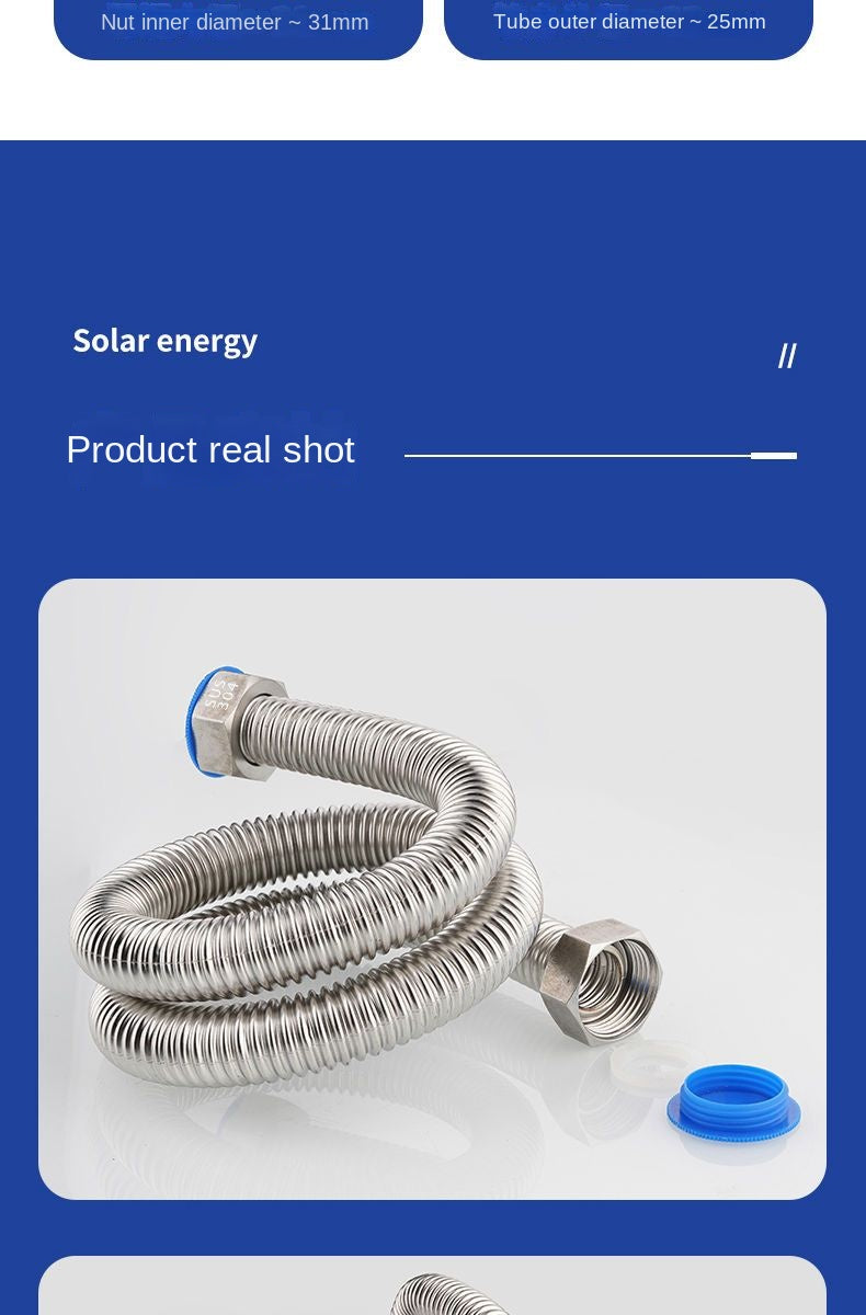1 Inch 304 Stainless Steel Bellows High Pressure Explosion-proof Hose DN25 Engineering Special Cold and Hot Water Pipe Metal