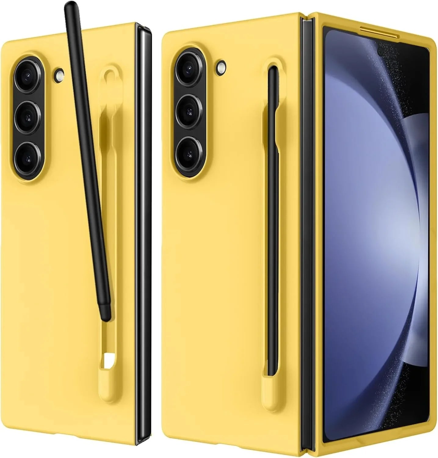 Luxury Skin Feeling PC Case for Samsung Galaxy Z Fold 6 5 Phone Case With S Pen Holder and Pen Stylus Storage Slot ZFold 6 Cover