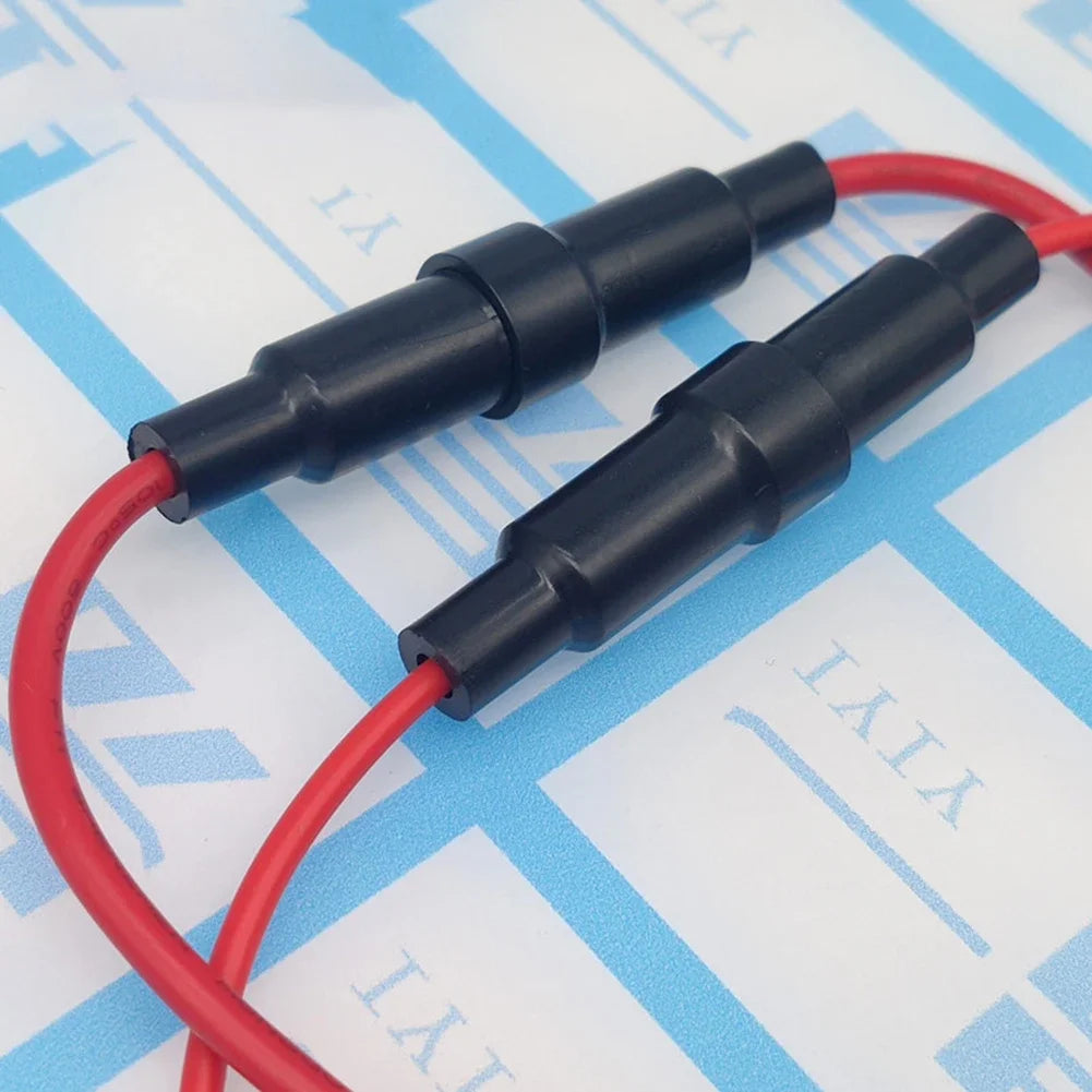 10-100pc Quick Impact Glass Fuse Holder Preventing Short Circuits Wire Line Holder 5x20/6x30mm Glass Tube Fuse Holder Auto Parts