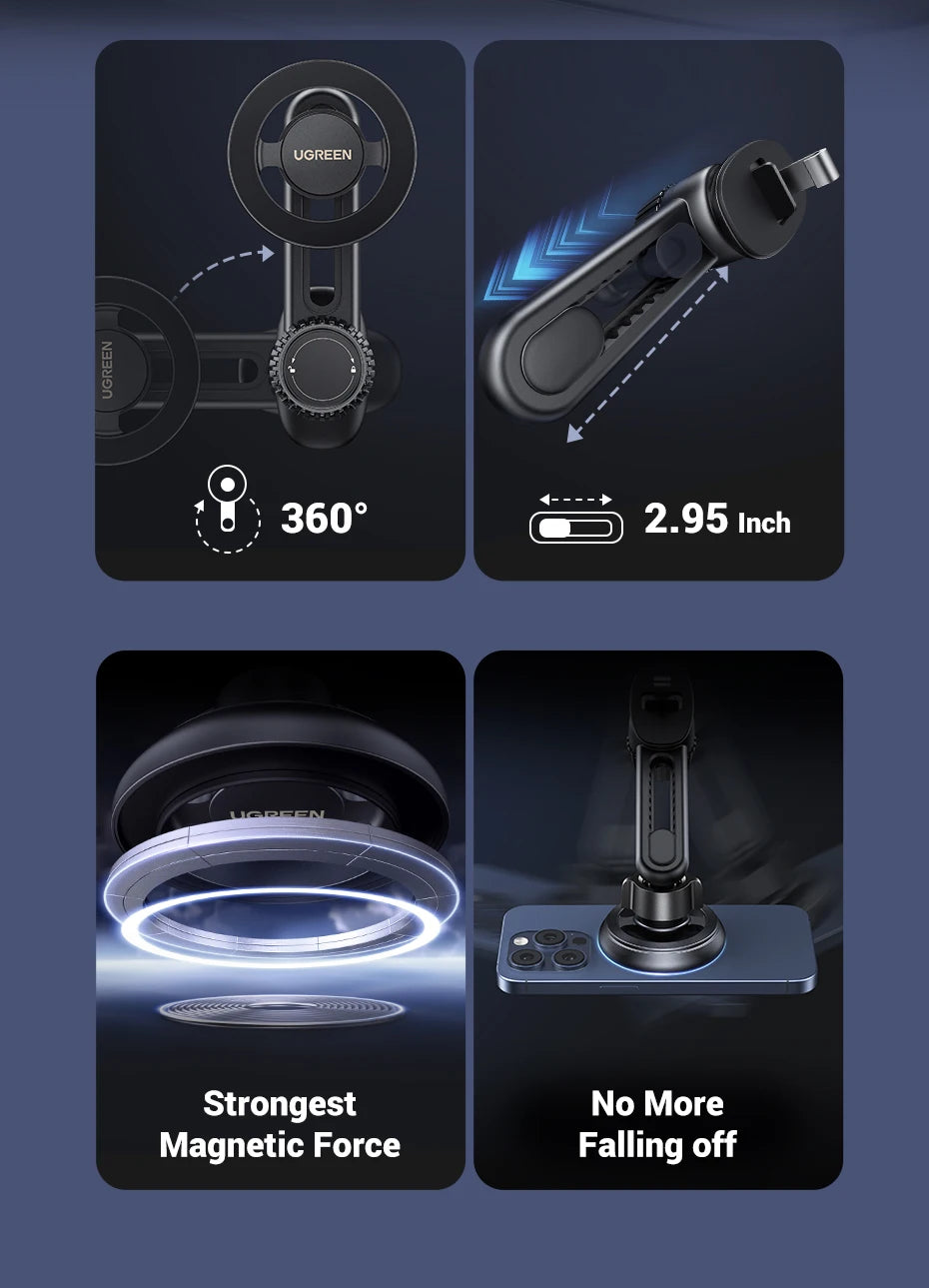 UGREEN Magnetic Car Phone Holder Magsafe Air Vent Phone Stand Unviersal For iPhone 16 15 14 Pro Max Xiaomi Samsung Strong Magnet