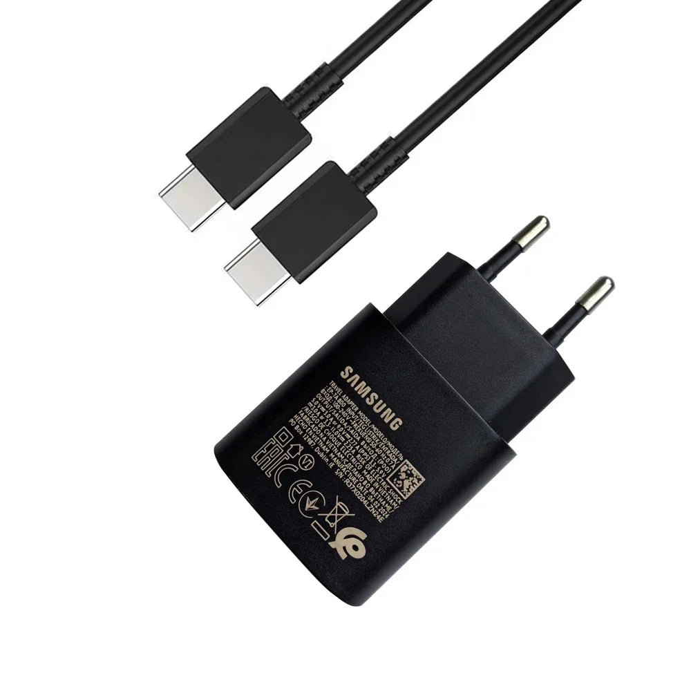 For Samsung 25W Super Fast Charger Galaxy S24FE S24Ultra S23 S22 FLip Fold 2 3 4 5 6 A06 A16 A15 A35 A55 Adapter Quick Charging