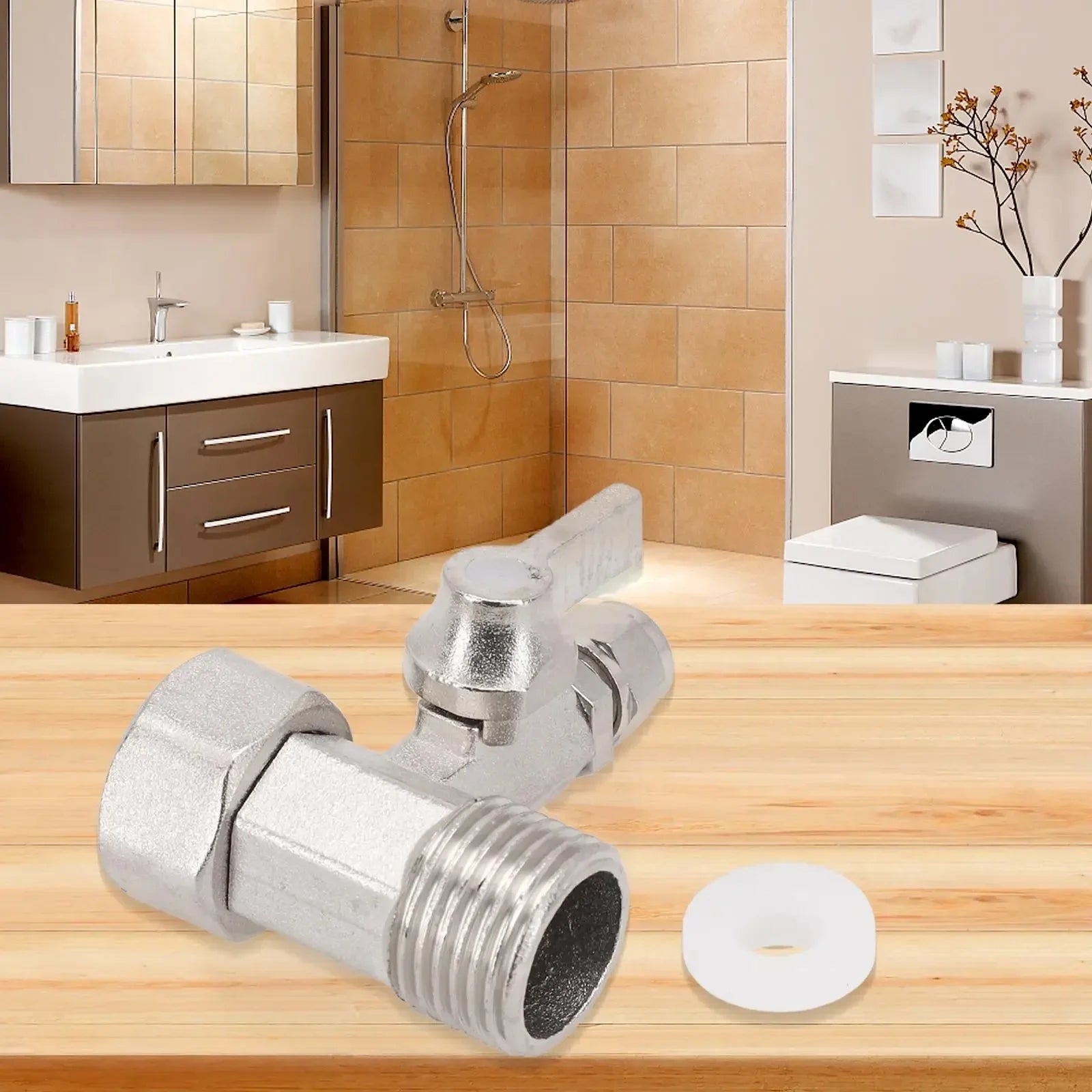 1pc Water Inlet Of Pure Water Machine RO Feed Water Adapter 1/2" To 1/4'' With Shut-off Ball Valve Tap TeeB Accessories