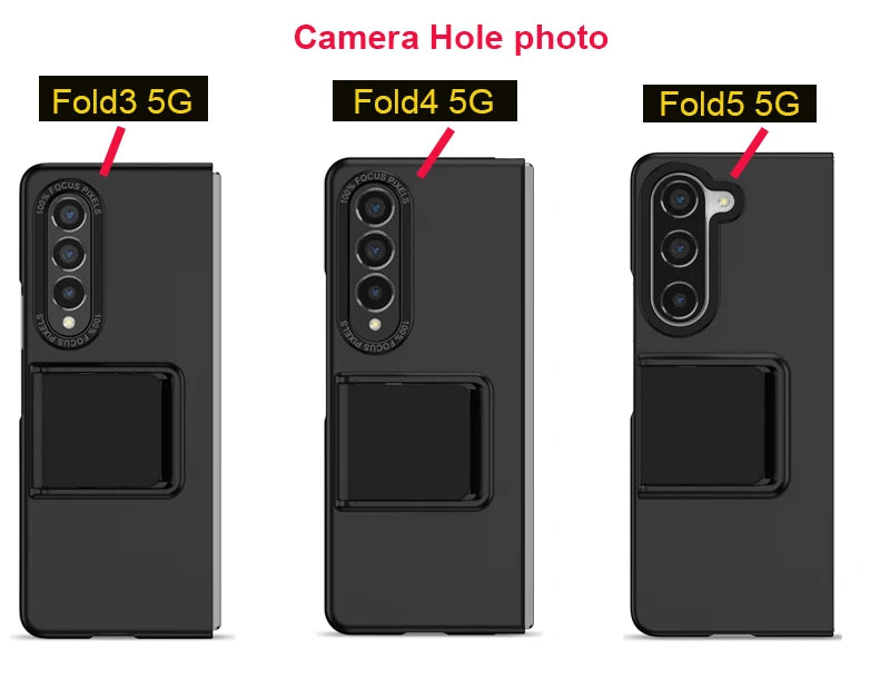 For Galaxy Z Fold 6 5 4 Case With Built-in Kickstand Bracket Camera Protection Anti Scratch Case Black Blue Green Red For Fold 3