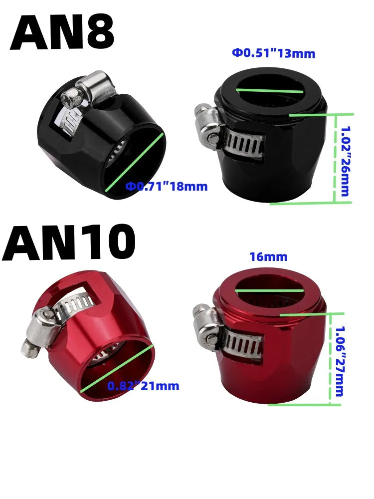 1pc AN4 AN6 AN8 AN10 AN12 Car Hose Finisher Clamp Universal Hose Clamps  Radiator Modified Fuel Pipe Clip Buckle Oil End Finishe
