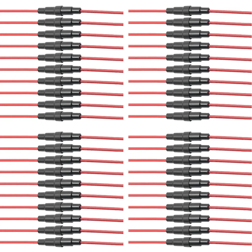 10-100pc Quick Impact Glass Fuse Holder Preventing Short Circuits Wire Line Holder 5x20/6x30mm Glass Tube Fuse Holder Auto Parts