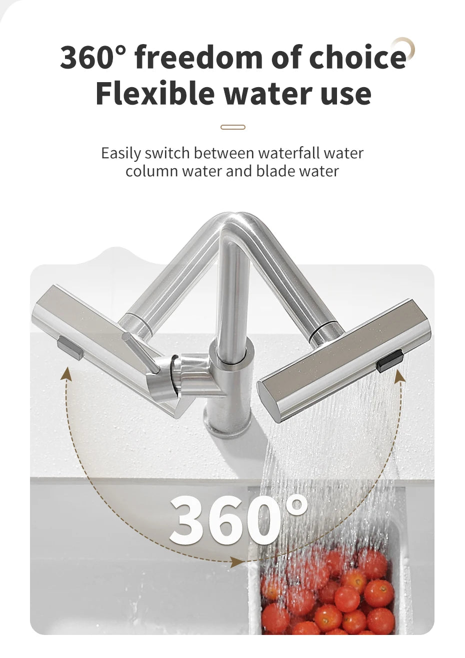 Touch Sense Kitchen Faucet 3 Mode Black Waterfall Crane Brushed Nickel Sensor Pull Out Hot Cold Mixer Gray Sink Water Tap 1668