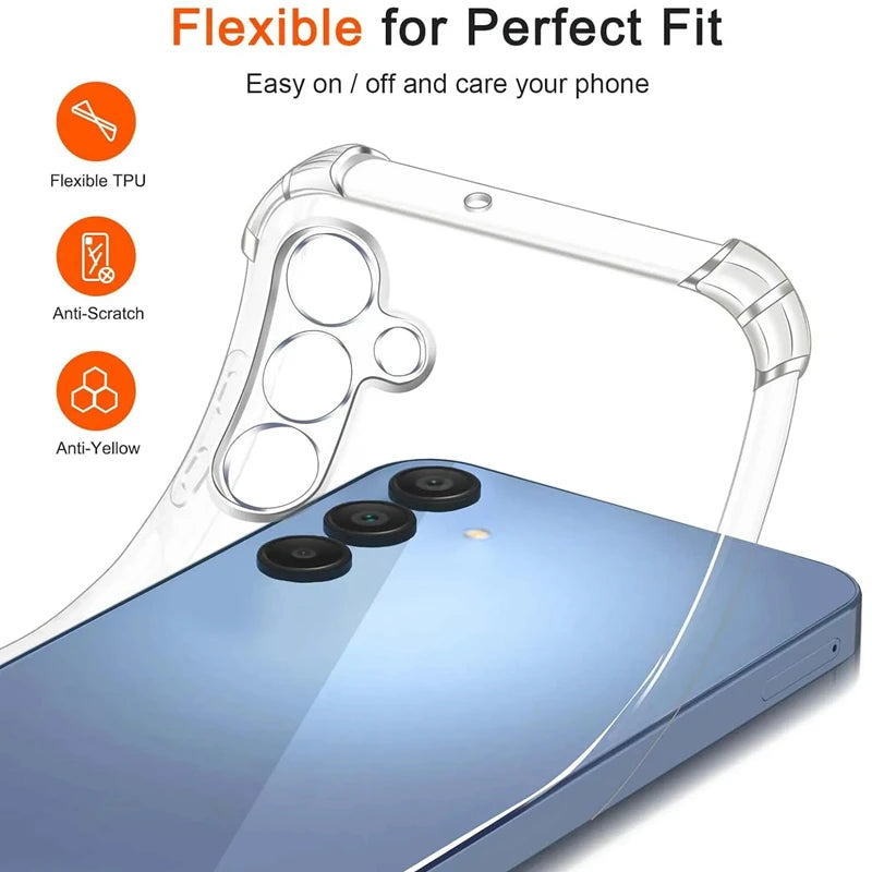 Luxury Clear Phone Case For Samsung Galaxy A56 A36 A15 A25 A35 A55 A14 A23 A54 A03 A13 A23 A33 A53 A73 A32 A52 A72 Back Cover