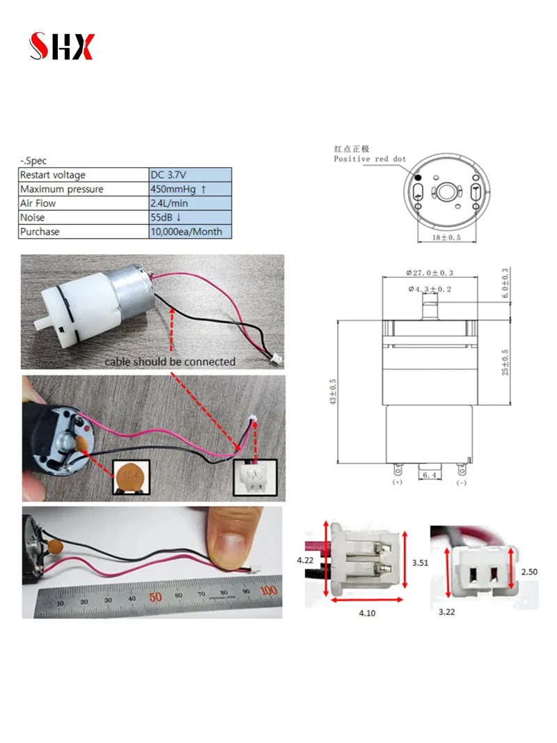 Mini Air Pump 370 Vacuum pump Household electric suction pump Vacuum pump bag suction pump miniature vacuum machine