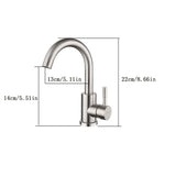 304 Stainless Steel Hot and Cold Basin Faucet Bathroom Sink Wash Basin Rotatable Brushed Faucet
