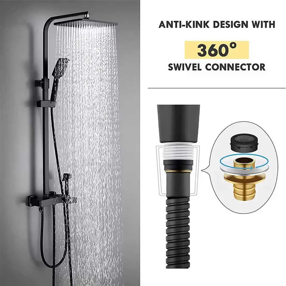 Shower Hose 1.5/2/3M Black/Silver Flexible Shower Hose Stainless Steel Long Bathroom Shower Pipe Extension Bathroom Accessories