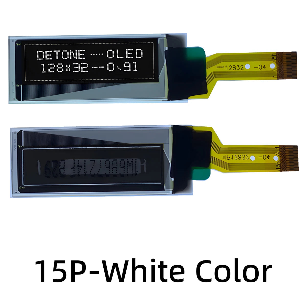 0.91" inch 12832 128*32 12Pin 12P 15Pin 15P SSD1306 Serial SPI PMOLED OLED Display Module Panel