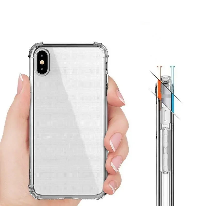 Drop Protection Clear Soft TPU Case for Iphone 16e 17 air X XS MAX XR 16E Iphone16E 11 12 13 14 plus 6 7 8 15 16 pro max Cover
