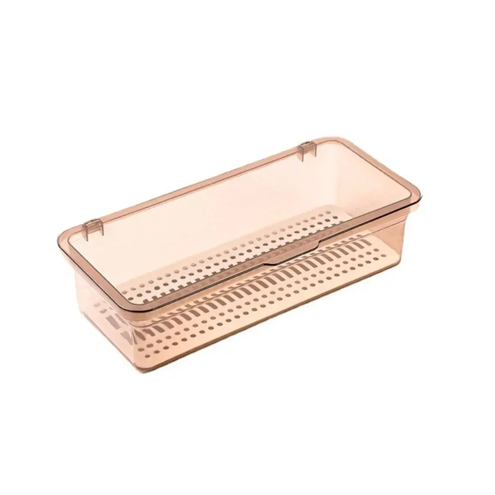Cutlery Storage Tray Holder Tableware Organizer Spoon Fork Storage Box Plastic Container Cutlery Rack With Lid And Drainer