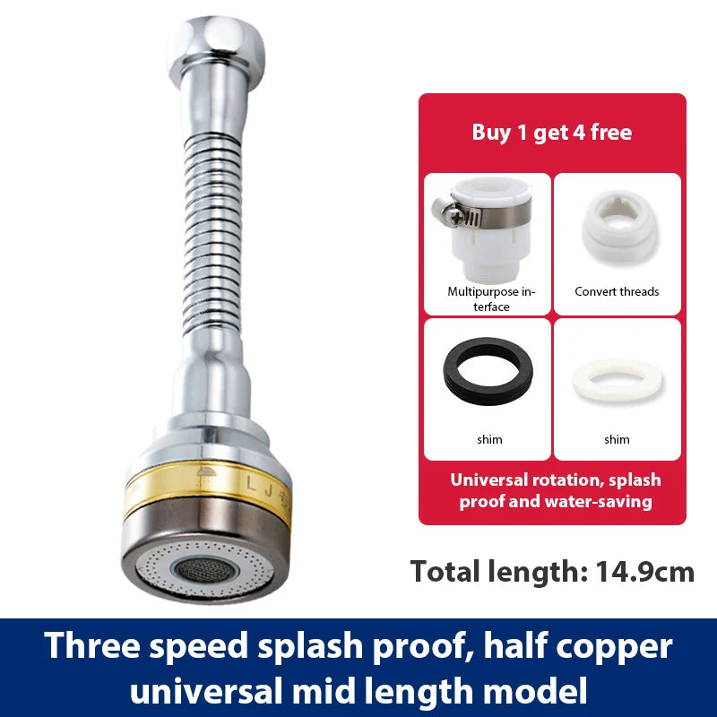 Water Tap Bubbler Extender 360 Rotate Kitchen 3 Mode Universal Kitchen Faucet Nozzle Aerator Water Saving Filter Shower Head