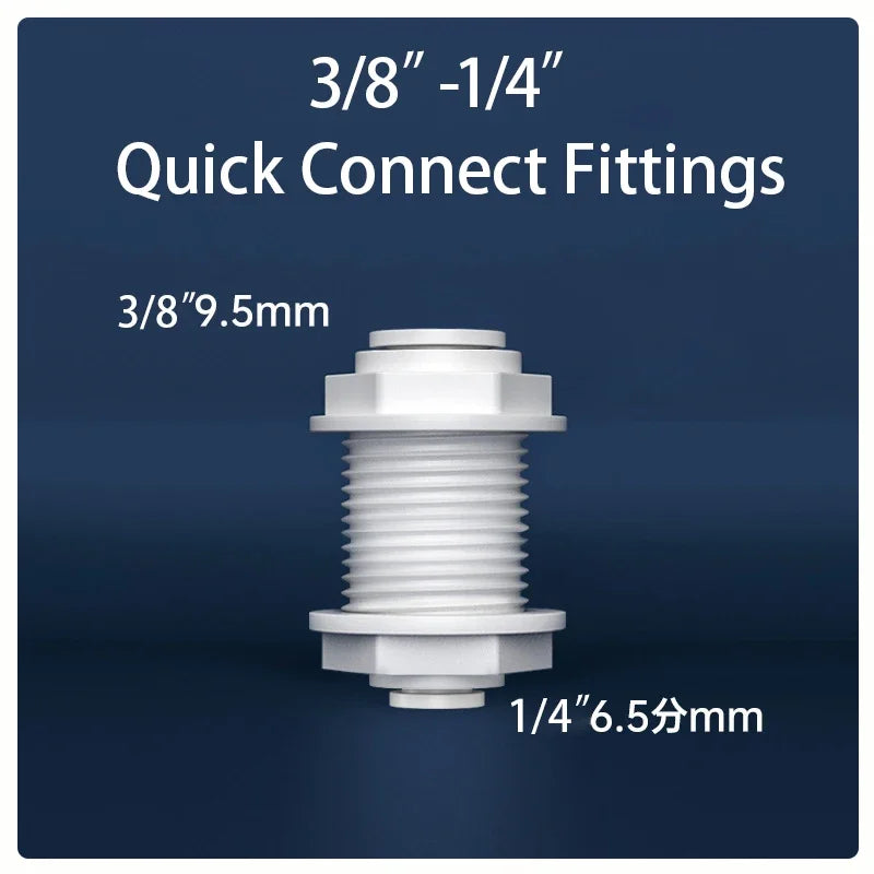 Straight Ro Quick Water Fitting 3/8" Hose Pipe 1/2" Male Female Thread Coupling Connector Water Filter Reverse Osmosis Parts