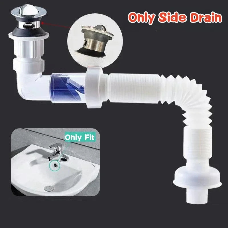 Flip-Top Kitchen Sink Drain Pipes,Retractable Deodorizing Drainer,Flexible Downspout,Drain Hose,Extension Pipe,Sink Sewer Tube