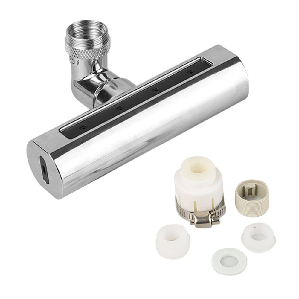 Swivel Waterfall Kitchen Faucet Modern Design Thread Anti-Splash Device Rotary Booster Extension Spout Universal Fitting