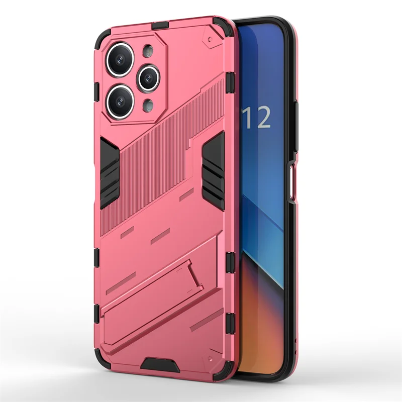 For Xiaomi Redmi 12 Case for Xiaomi Redmi 12 Cover Protective Punk Armor Capa Shell Kickstand Phone Cover for Xiaomi Redmi 12 4G
