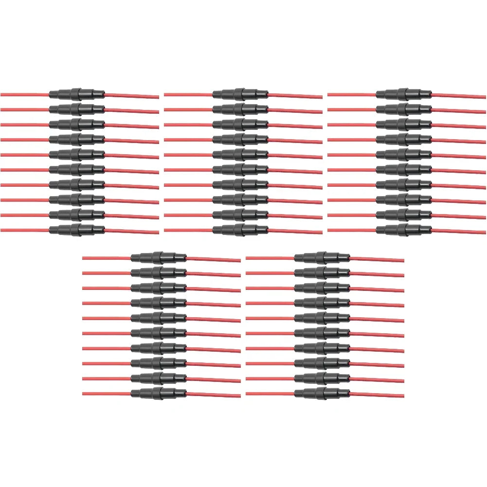 10-100pc Quick Impact Glass Fuse Holder Preventing Short Circuits Wire Line Holder 5x20/6x30mm Glass Tube Fuse Holder Auto Parts