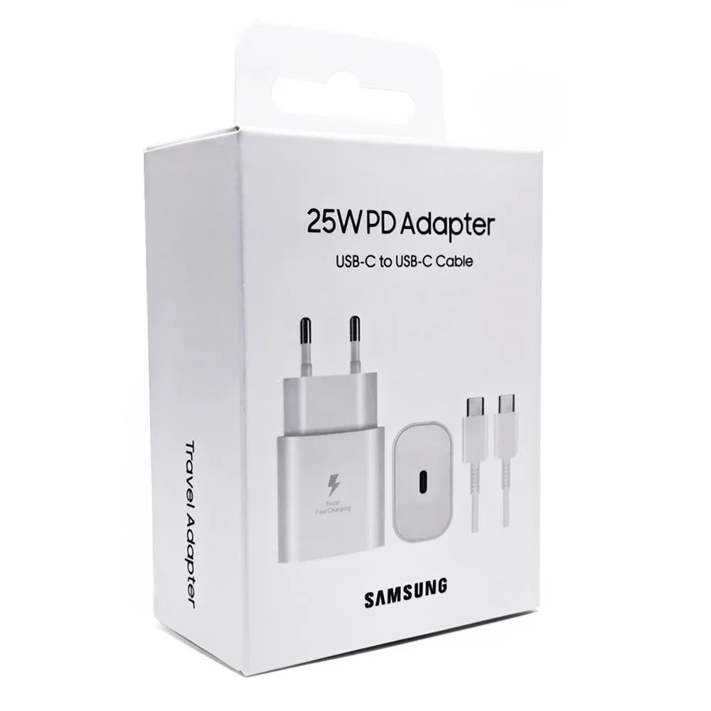 For Samsung 25W Super Fast Charger Galaxy S24FE S24Ultra S23 S22 FLip Fold 2 3 4 5 6 A06 A16 A15 A35 A55 Adapter Quick Charging