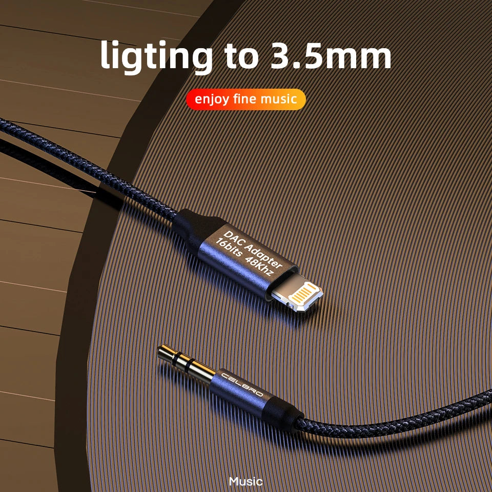 Aux Audio Cable For Iphone 14 Pro 13 8 Pin To 3 5 MM Jack Adapter For Iphone 12 11 12mini Xs Max Xr 8 3.5mm Audio Splitter Cabel