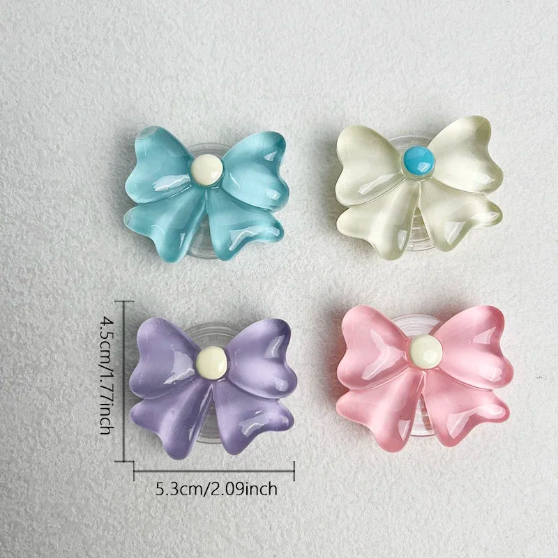 Cute Socket Talk Grip candy colored bow phone stand Lazy desktop folding stand small fresh bow phone grip