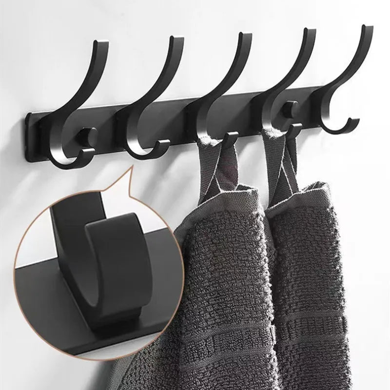Black Robe Hooks Towel Hanger Nail Wall Rack Hooks Coat Clothes Holder for Bathroom Kitchen Accessories Multifunctional Hooks