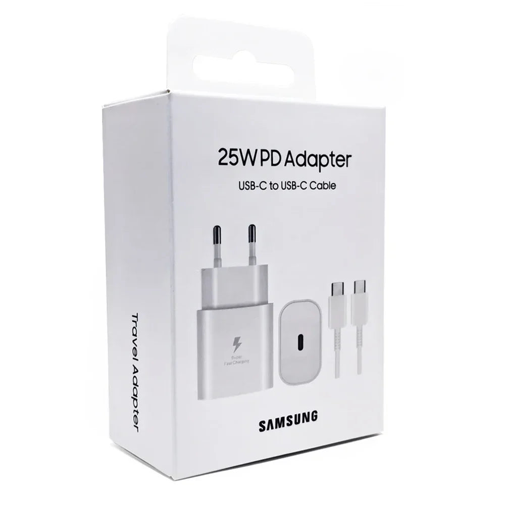 For Samsung 25W Super Fast Charger Galaxy S24FE S24Ultra S23 S22 FLip Fold 2 3 4 5 6 A06 A16 A15 A35 A55 Adapter Quick Charging