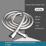 Shower Hose 1.5/2/3M Black/Silver Flexible Shower Hose Stainless Steel Long Bathroom Shower Pipe Extension Bathroom Accessories