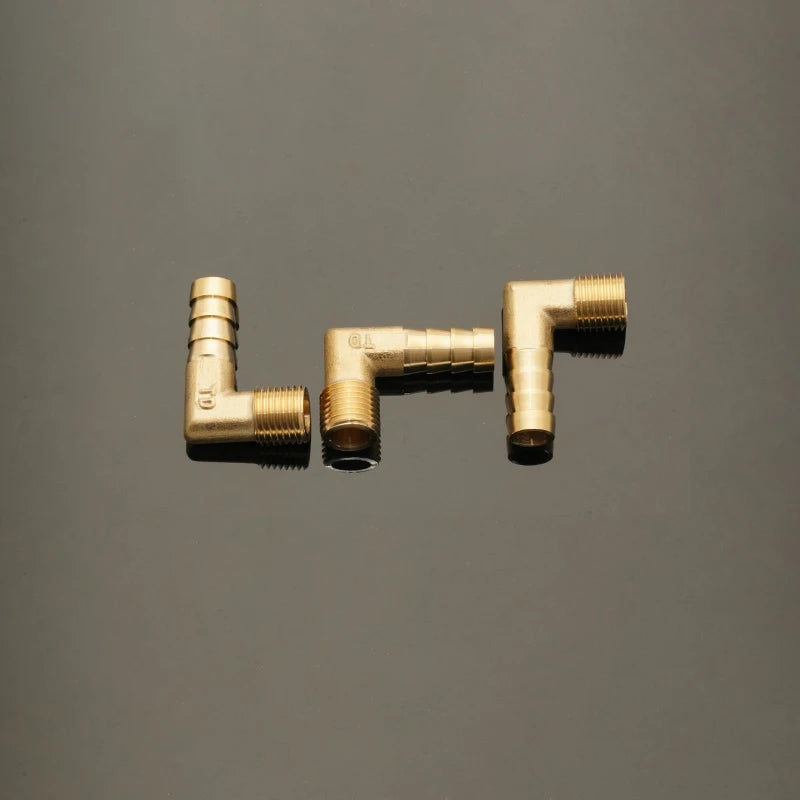 Hose Barb OD 6-25mm 90 Degree Male Thread 1/8" 1/4" 3/8" 1/2" 1“BSP Elbow Brass Barbed Fitting Coupler Connector Adapter Copper