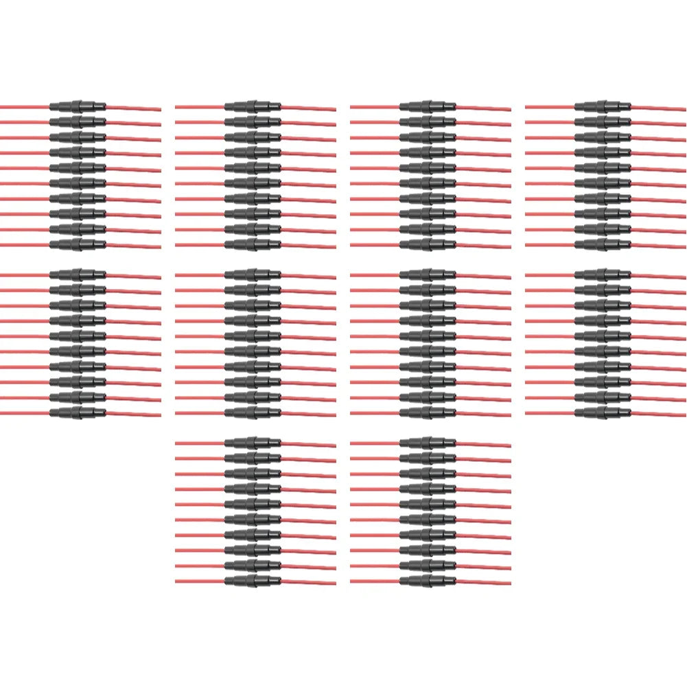 10-100pc Quick Impact Glass Fuse Holder Preventing Short Circuits Wire Line Holder 5x20/6x30mm Glass Tube Fuse Holder Auto Parts