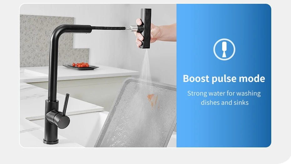 Touch Sense Kitchen Faucet 3 Mode Black Waterfall Crane Brushed Nickel Sensor Pull Out Hot Cold Mixer Gray Sink Water Tap 1668