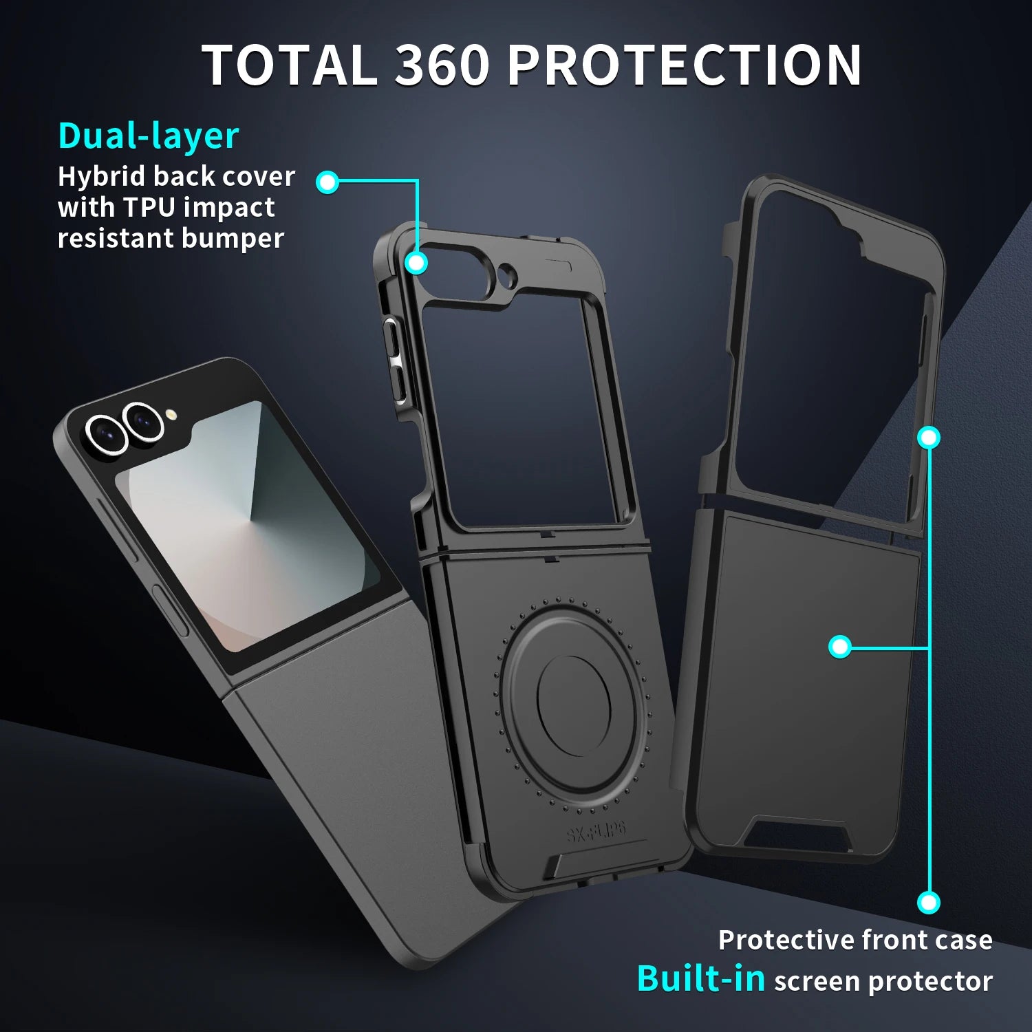 Luxury Original Official Slim Matte Protection Phone Case Samsung Galaxy Z Flip 6 5 4  For Wireless Charging Shockproof Cover