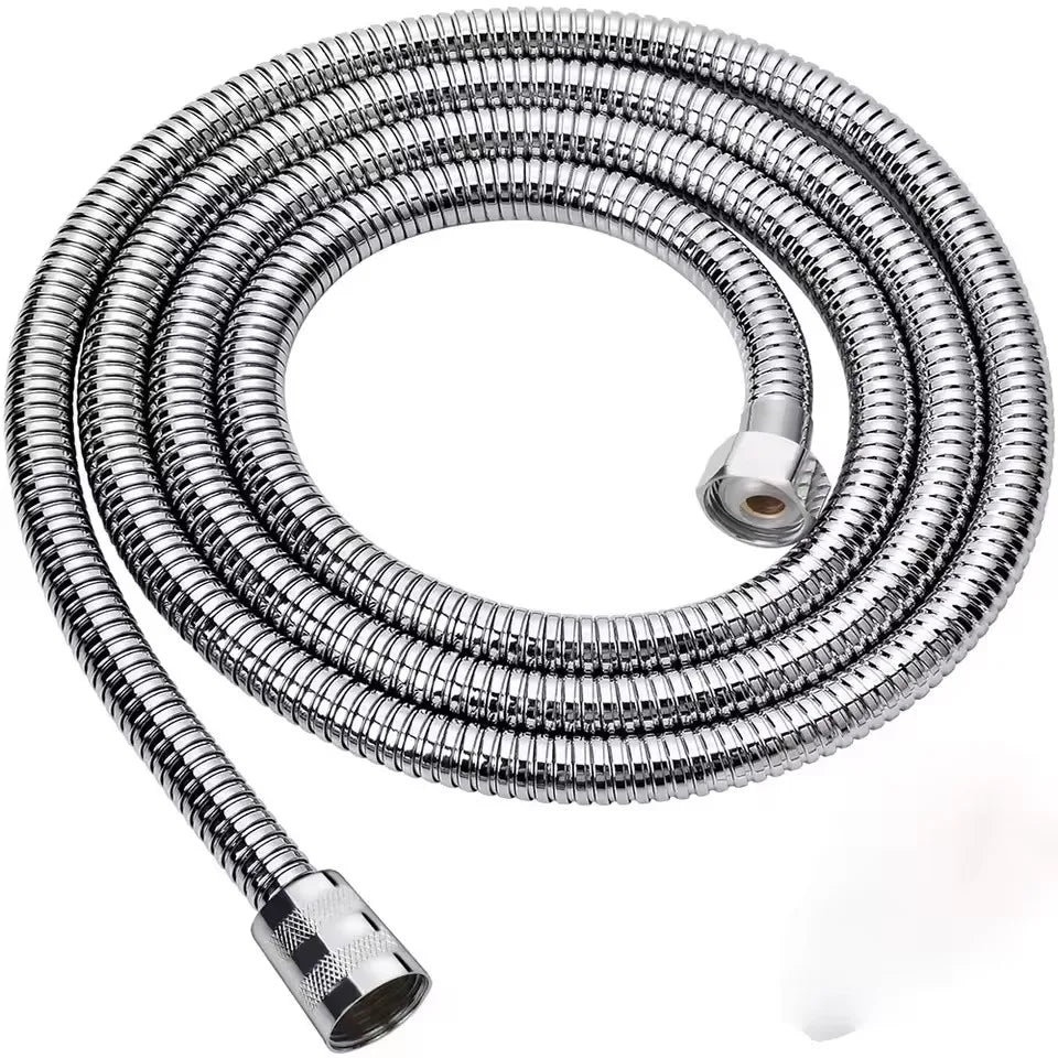 Shower Hose 1.5/2/3M Black/Silver Flexible Shower Hose Stainless Steel Long Bathroom Shower Pipe Extension Bathroom Accessories