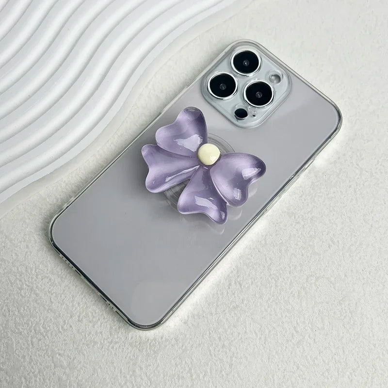 Cute Socket Talk Grip candy colored bow phone stand Lazy desktop folding stand small fresh bow phone grip