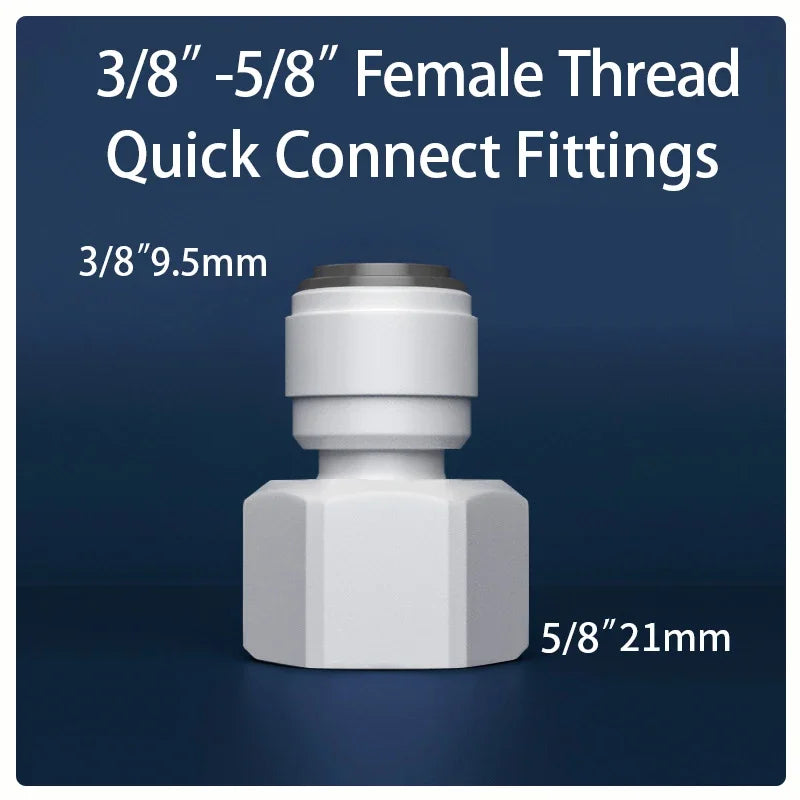Straight Ro Quick Water Fitting 3/8" Hose Pipe 1/2" Male Female Thread Coupling Connector Water Filter Reverse Osmosis Parts