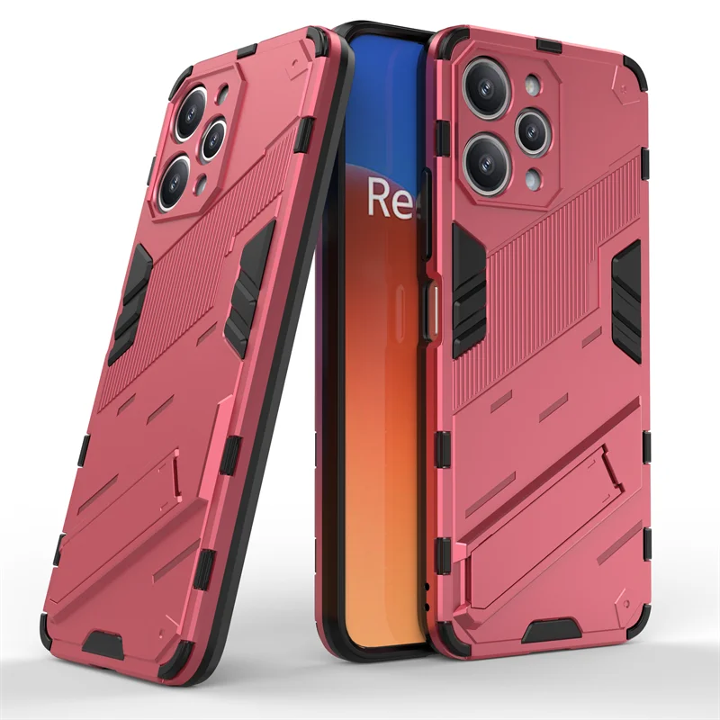 For Xiaomi Redmi 12 Case for Xiaomi Redmi 12 Cover Protective Punk Armor Capa Shell Kickstand Phone Cover for Xiaomi Redmi 12 4G