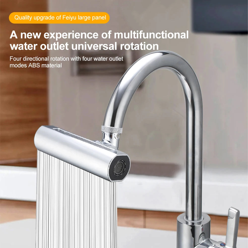 Swivel Waterfall Kitchen Faucet Modern Design Thread Anti-Splash Device Rotary Booster Extension Spout Universal Fitting