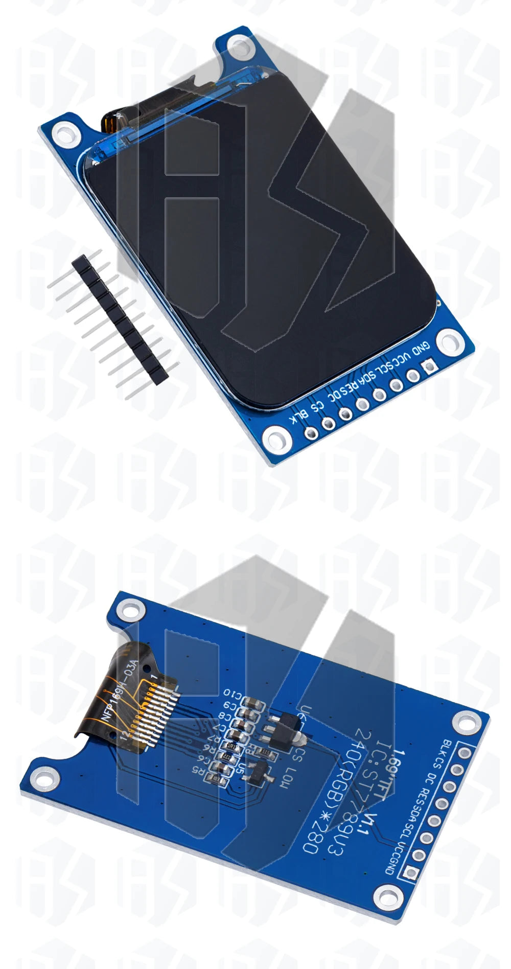 1~10PCS 1.69 Inch 1.69" Color TFT Display Module HD IPS LCD LED Screen 240X280 SPI Interface ST7789 Controller For Arduino