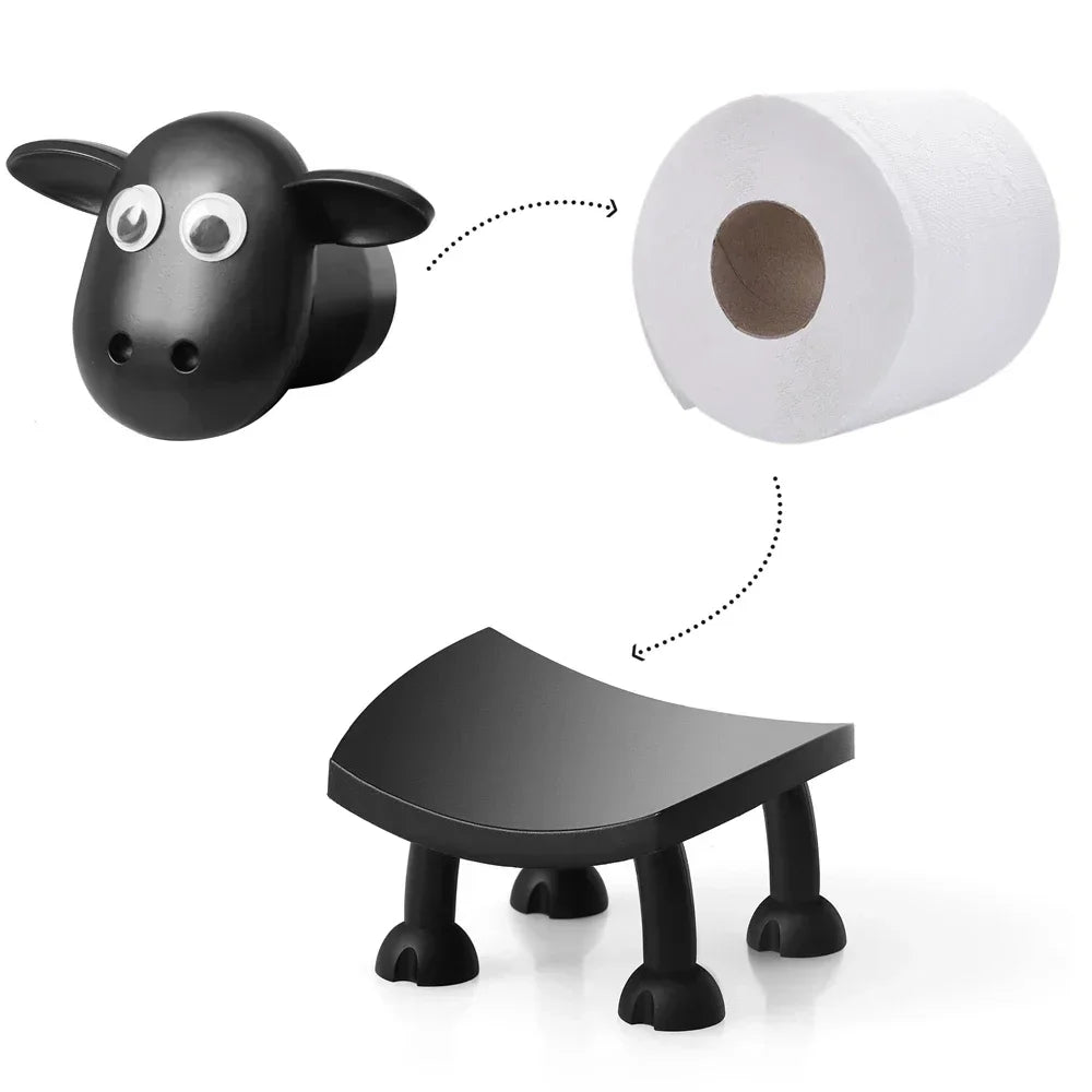 New Toilet Tissue Rack Cute Sheep Dog Shape Free Standing Storage Roll Paper Holder Animal Shape Decorative Toilet Paper Rack