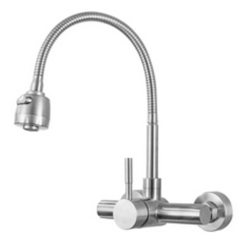 Grifo de cocina cepillado negro, instalado en la pared, 2 modelos, grifo de fregadero de agua fría, grifo de olla de olla 360