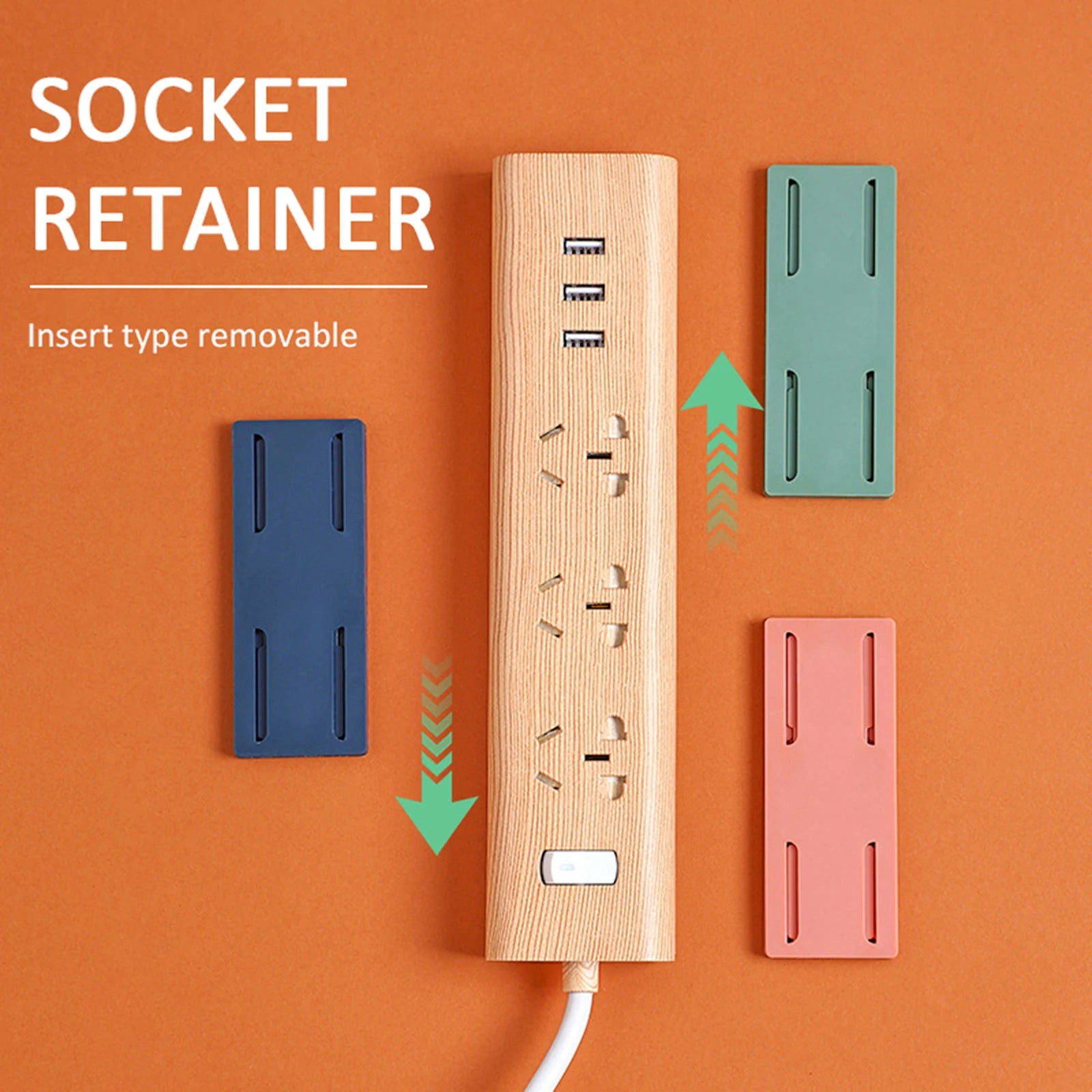 Self-Adhesive Power Strip Holder Plug Fixer Sticker Punch Free Wall-mounted Socket Retainer for Phone Charger Cable Management