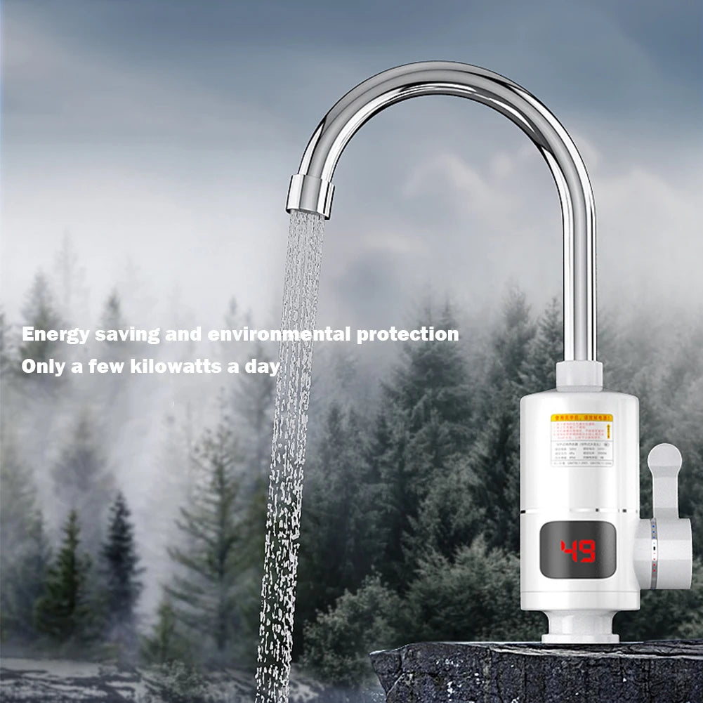 Electric Kitchen Water Heater Tap LCD Digital Instant Heating Water Faucet Heater Waterproof Hot Cold Mixer Tap Kitchen Supplies
