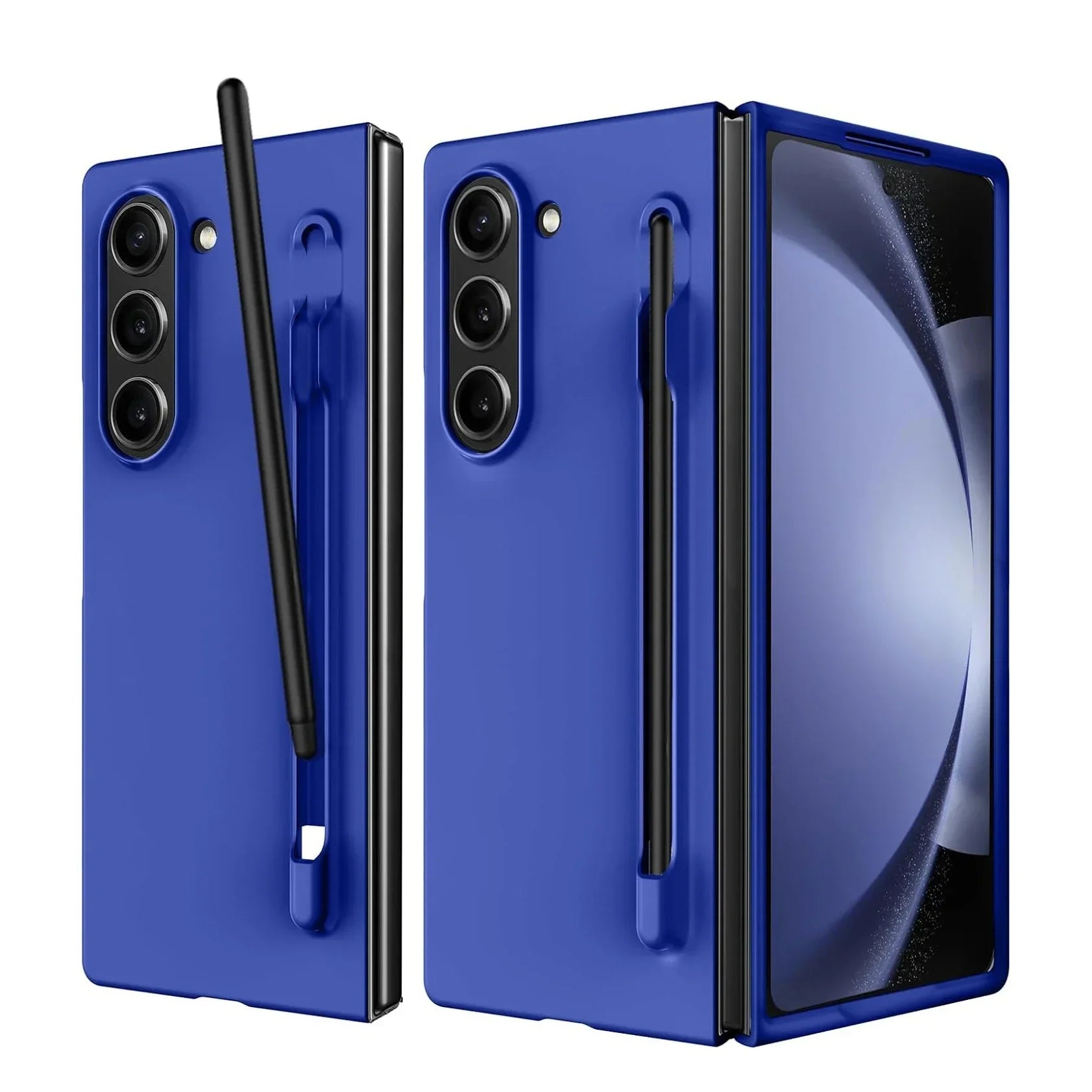 Luxury Skin Feeling PC Case for Samsung Galaxy Z Fold 6 5 Phone Case With S Pen Holder and Pen Stylus Storage Slot ZFold 6 Cover