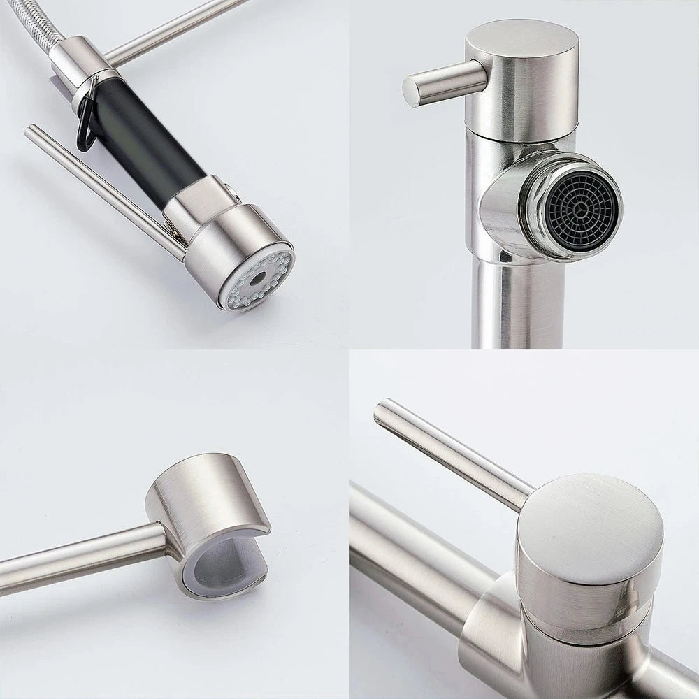 Modern Kitchen Faucet with Versatile Articulated Spray,Wall Mounted Faucet